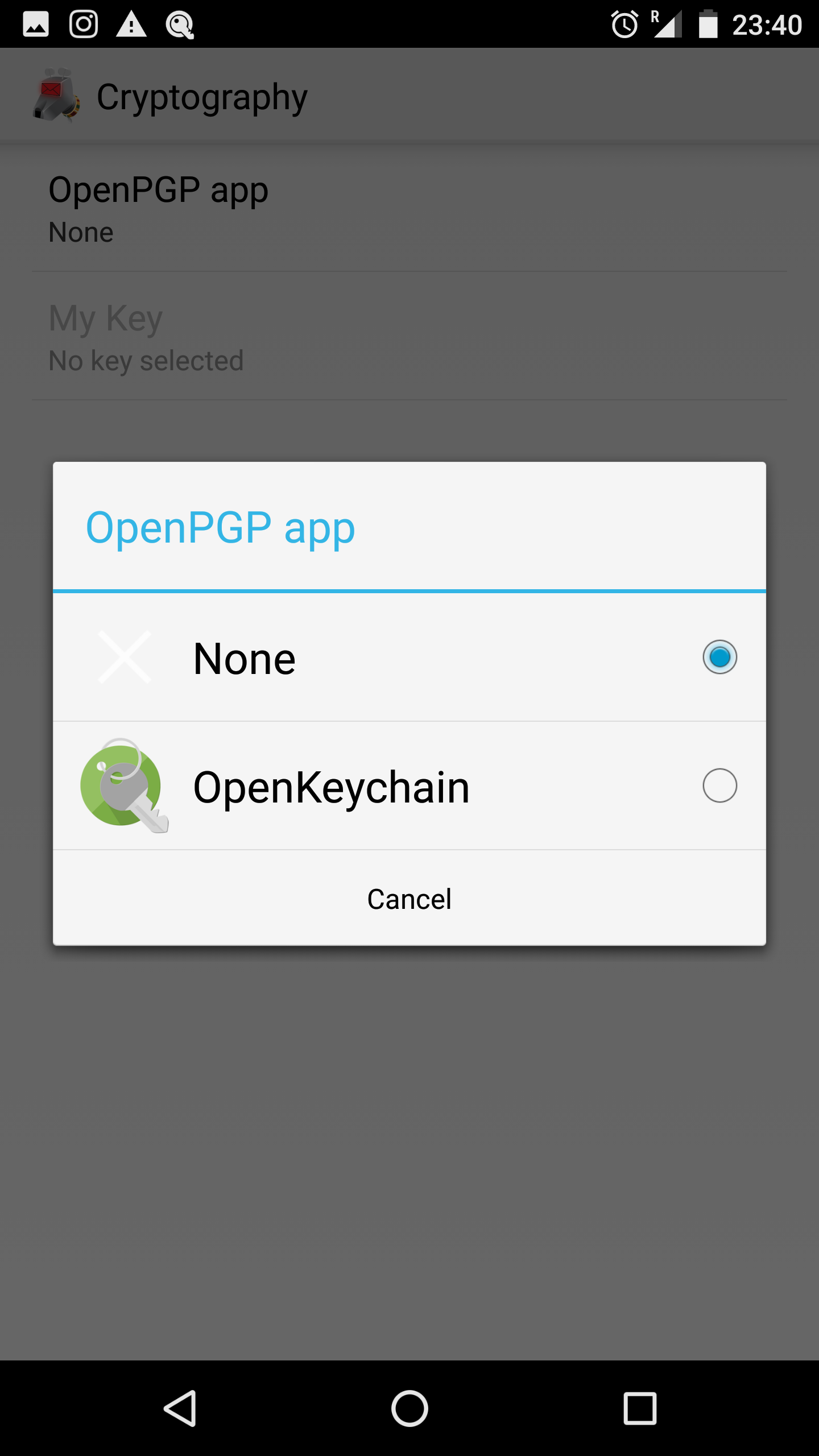 OpenPGP App Selection