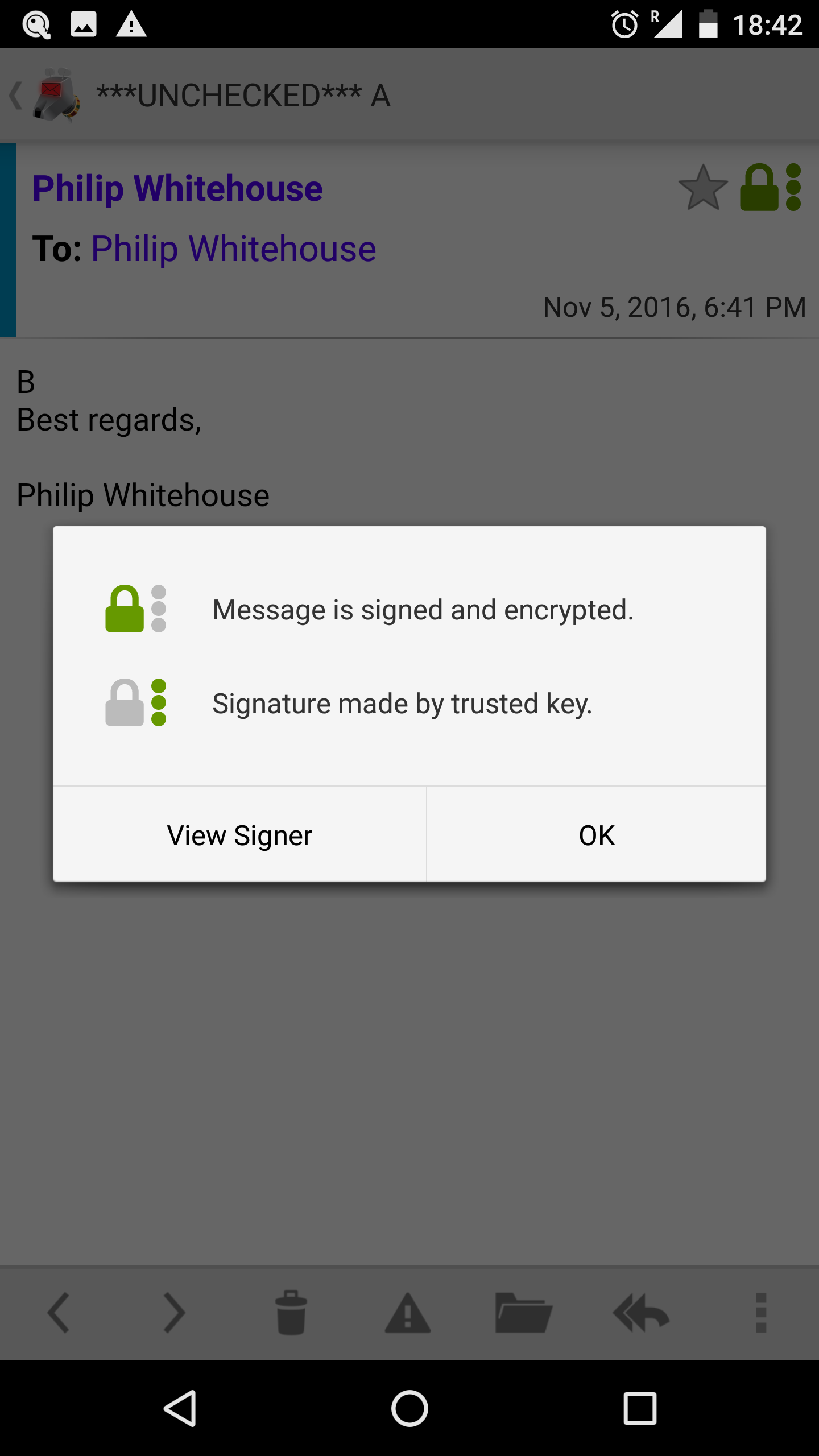 Signed and Encrypted Email Details